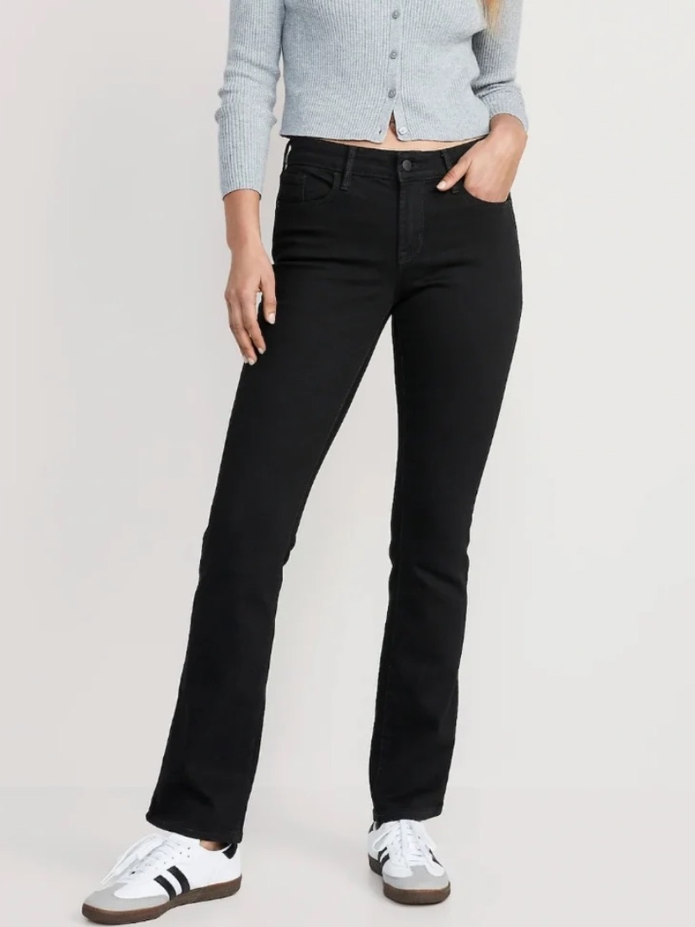Old Navy Kicker Mid Rise Black Flare Jeans Size 10 Short